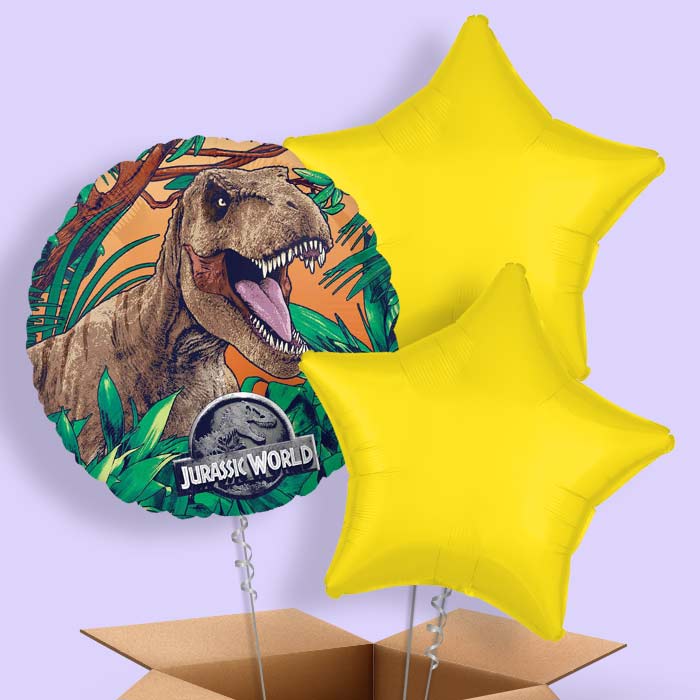 Jurassic World Dominion Helium Balloon in a Box - 3 Balloons | Party Save Smile