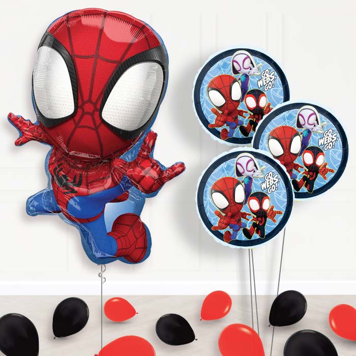 Spiderman Balloon Display Bouquet in a Box - Themed Bouquet and Latex | Party Save Smile