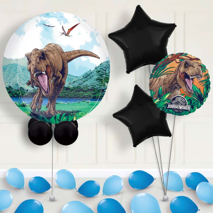 Jurassic World Dominion Orbz Balloon with Balloon Bouquet - 1 x Orbz Balloon with 3 Bouquet (mixed) | Party Save Smile