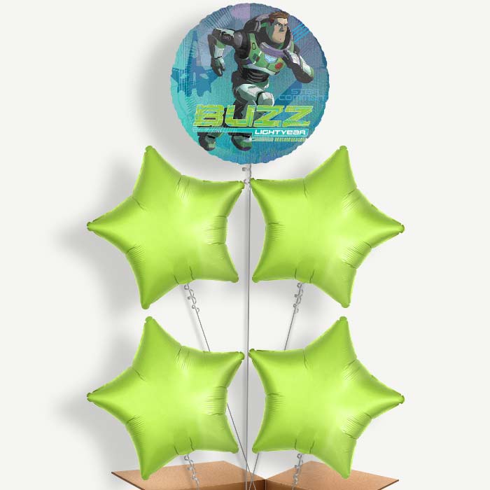 Buzz Lightyear Balloon Cluster Inflated with Helium | Party Save Smile
