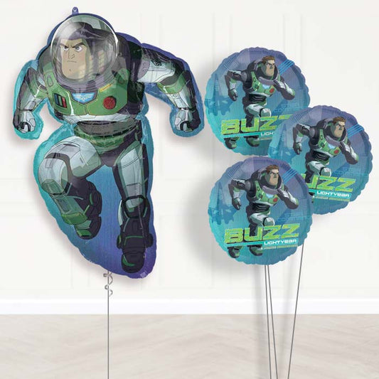 Buzz Lightyear Inflated Helium Balloons Delivered - Themed Bouquet | Party Save Smile