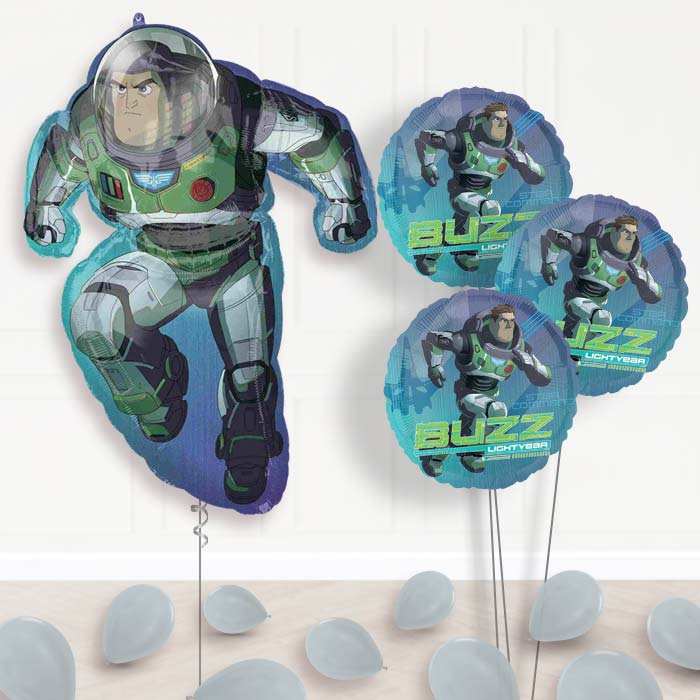 Buzz Lightyear Inflated Helium Balloons Delivered - Themed Bouquet and Latex | Party Save Smile