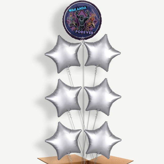 Black Panther Balloon Arrangement Inflated with Helium | Party Save Smile