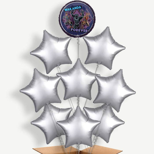 Black Panther Balloon Bundle Inflated with Helium | Party Save Smile
