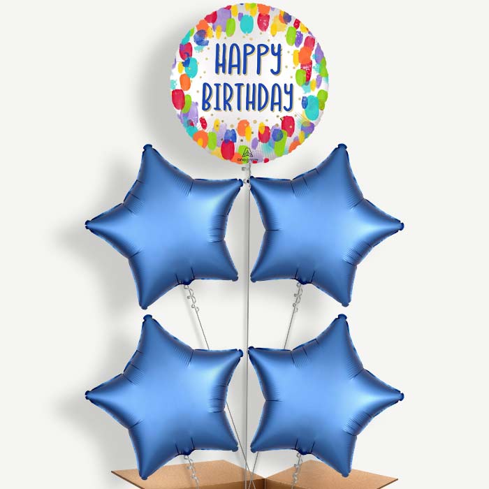 Artist Paint Dots Happy Birthday Helium Cluster Balloons | Party Save Smile