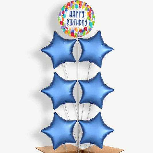 Artist Paint Dots Happy Birthday Helium Balloon Arrangement | Party Save Smile