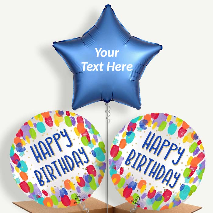 Personalisable Artist Paint Dots Happy Birthday Helium Balloons | Party Save Smile