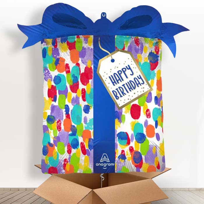 Artist Dots Painterly Helium Birthday Balloon in a Box - 1 x Giant Balloon | Party Save Smile