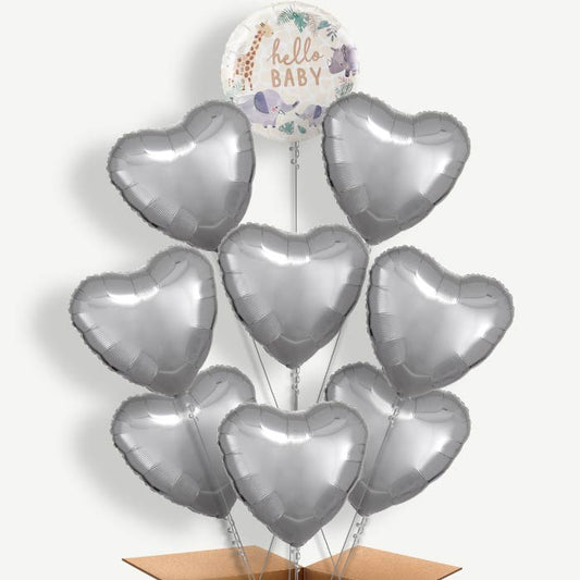 Jungle Animals Hello Baby Helium Balloon Bundle | Party Save Smile