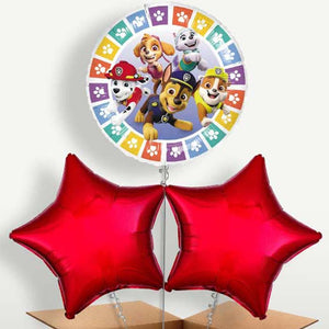 Colourful Paw Patrol Bunch of Balloons inflated with Helium (Trio)