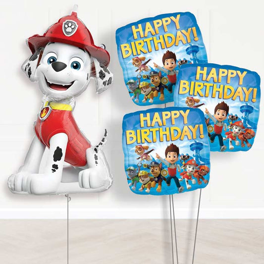 Marshall Balloon Paw Patrol Bouquet Delivery - 1 x Giant Balloon with Themed Bouquet | Party Save Smile