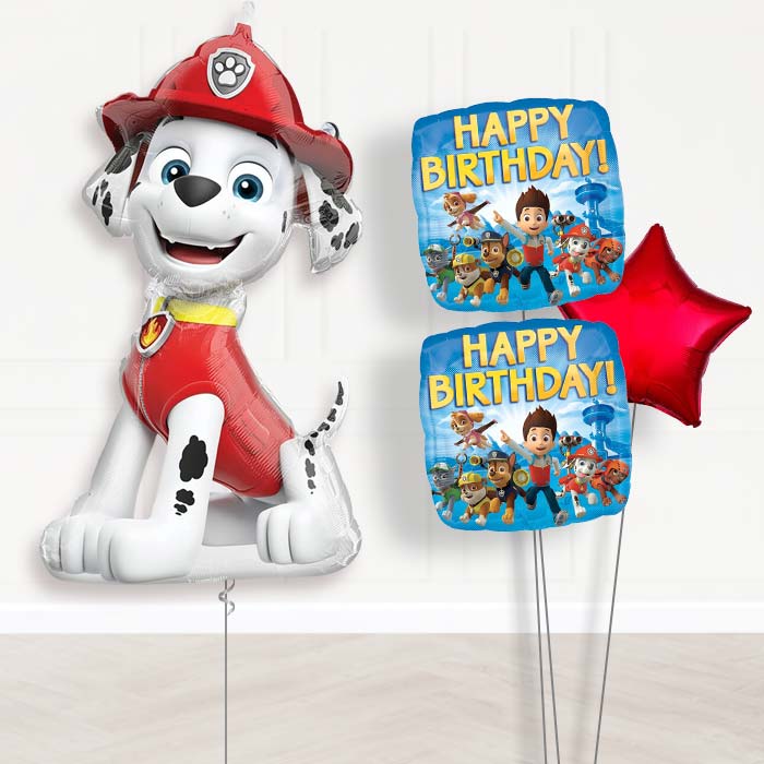 Marshall Balloon Paw Patrol Bouquet Delivery-Giant Balloon + 2 Themed Balloons + 1 Plain Balloon 