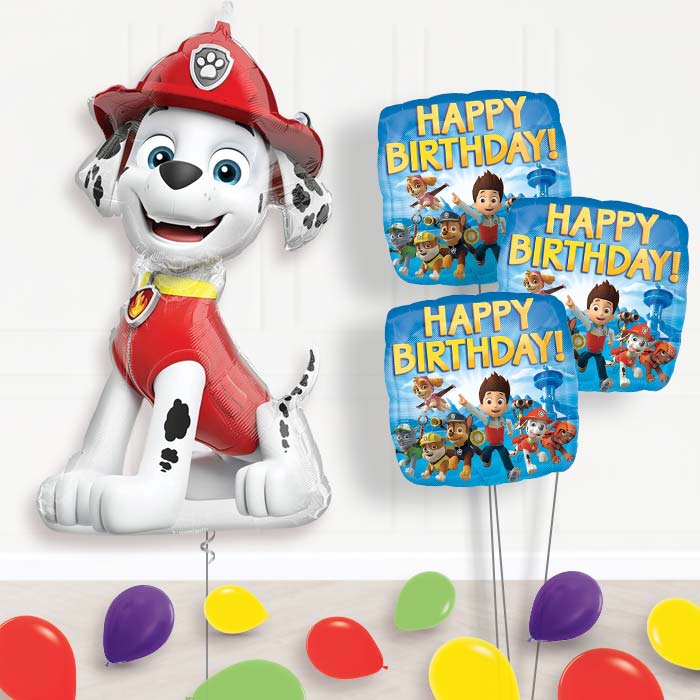 Marshall Balloon Paw Patrol Bouquet Delivery - 1 x Giant Balloon with Themed Bouquet and Latex | Party Save Smile