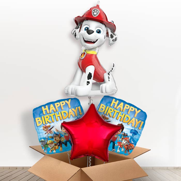 Marshall Helium Balloon Paw Patrol in a Box-1 x Giant Balloon and 2 Themed Balloons and 1 Plain Balloon 