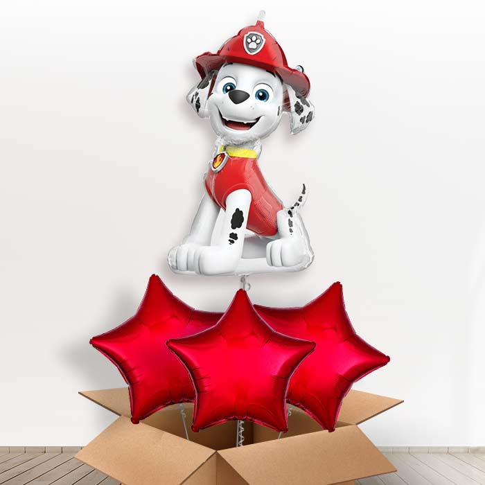 Marshall Helium Balloon Paw Patrol in a Box - with 3 Plain Balloons | Party Save Smile