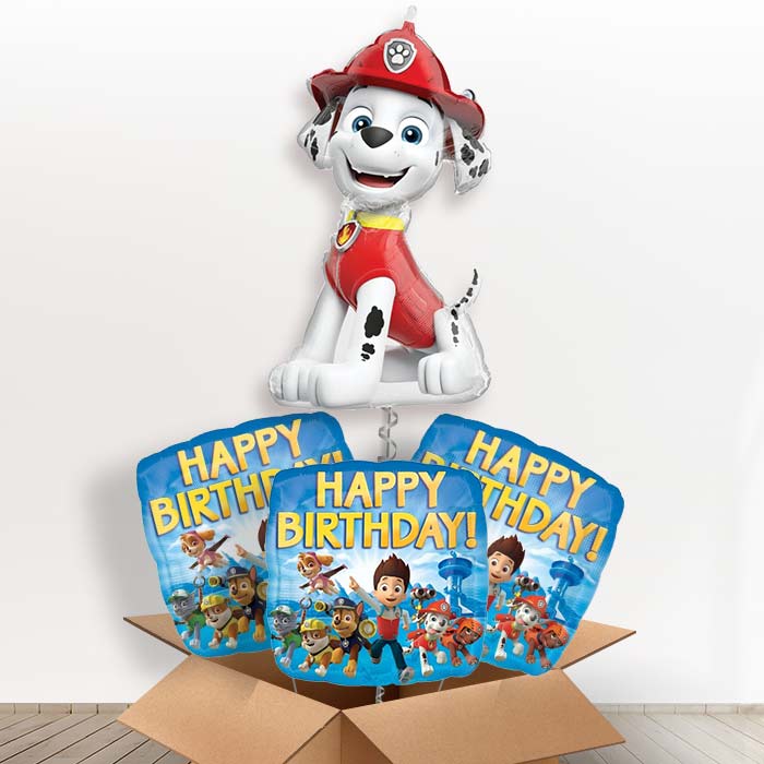 Marshall Helium Balloon Paw Patrol in a Box - with 3 Themed Balloons | Party Save Smile