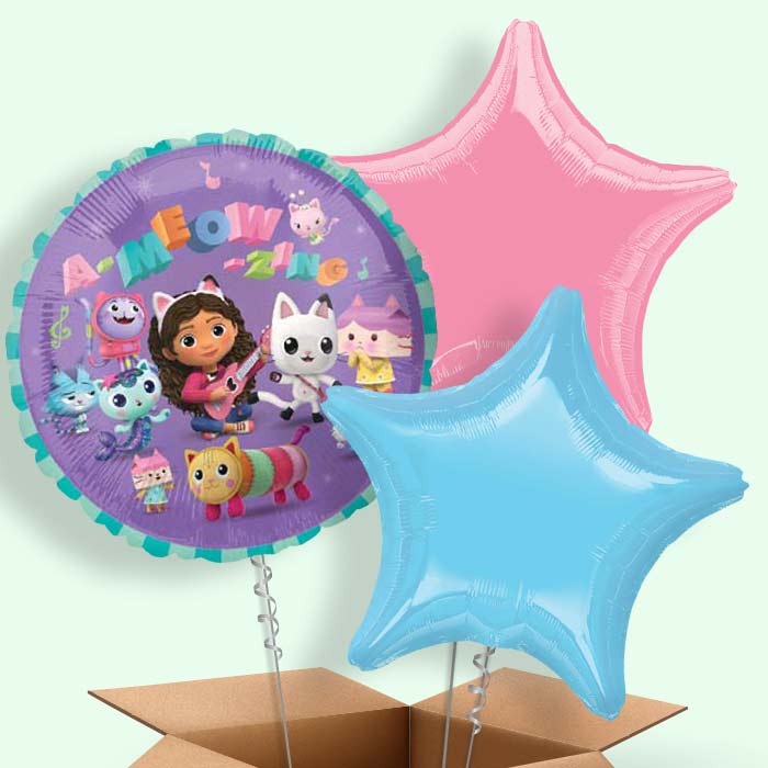 Gabby’s Dollhouse Purple Helium Balloon in a Box - 3 Balloon | Party Save Smile