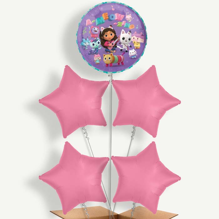 Gabby's Dollhouse Purple Helium Cluster Balloons | Party Save Smile