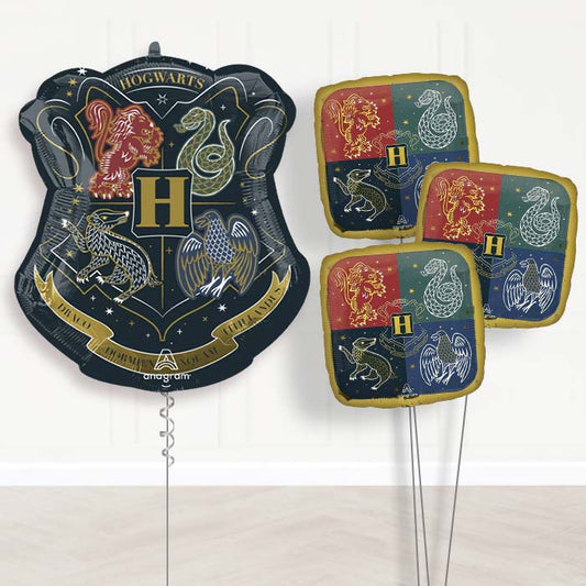 Harry Potter Hogwarts Crest Balloon Bouquet Delivery - Themed Bouquet | Party Save Smile