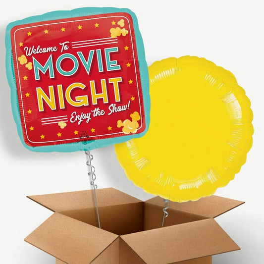 Movie Night Popcorn Helium Balloon Pair | Party Save Smile
