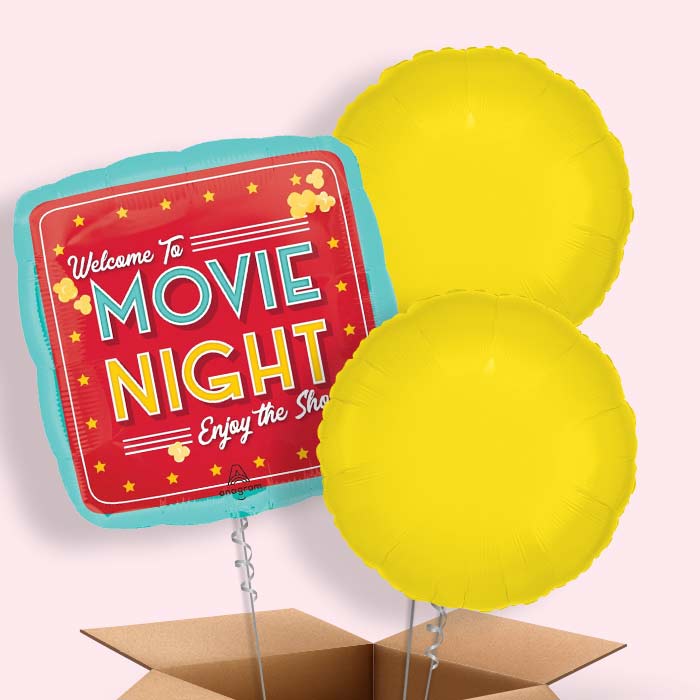 Movie Night Popcorn Helium Balloon in a Box - 3 Balloons | Party Save Smile