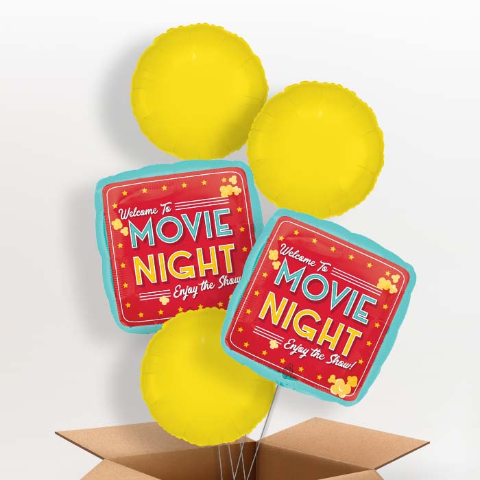 Movie Night Popcorn Helium Balloon in a Box - 5 Balloons | Party Save Smile