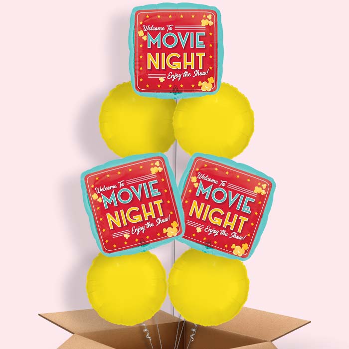 Movie Night Popcorn Helium Balloon in a Box - 7 Balloons | Party Save Smile
