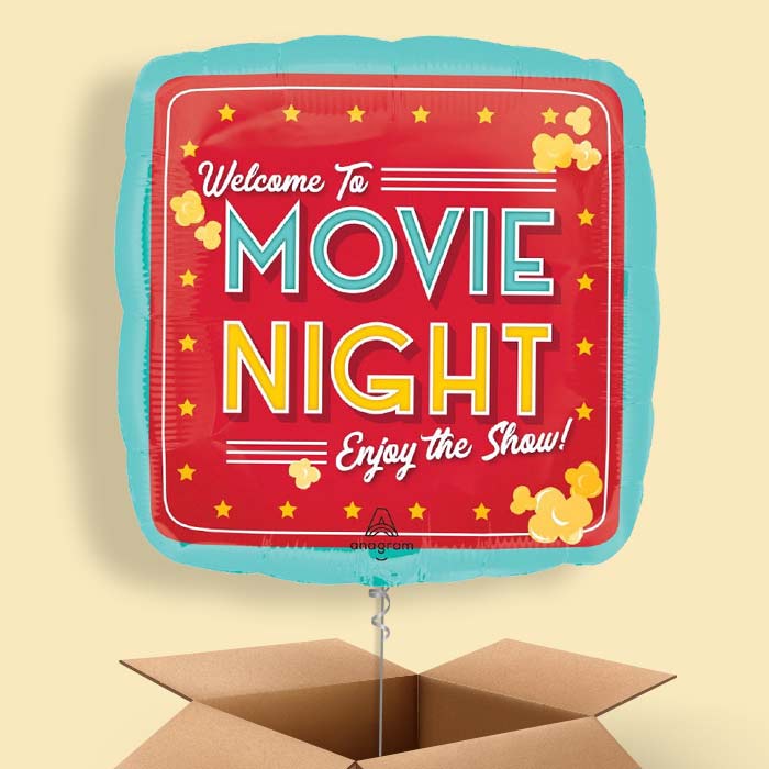 Movie Night Popcorn Helium Balloon in a Box - 1 Balloon | Party Save Smile
