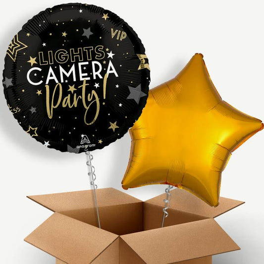 Lights Camera Party Helium Balloon Pair | Party Save Smile