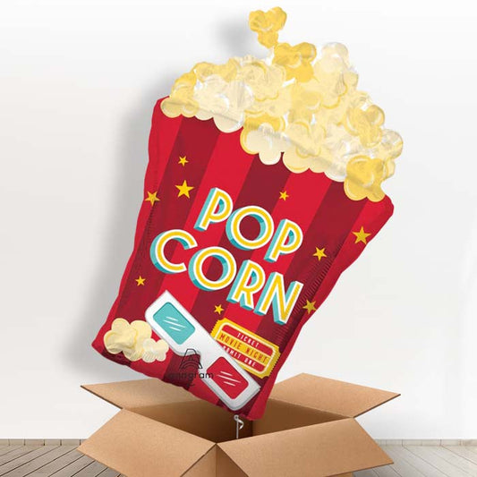 Popcorn Movie Night Helium Balloon in a Box - 1 x Giant Balloon | Party Save Smile