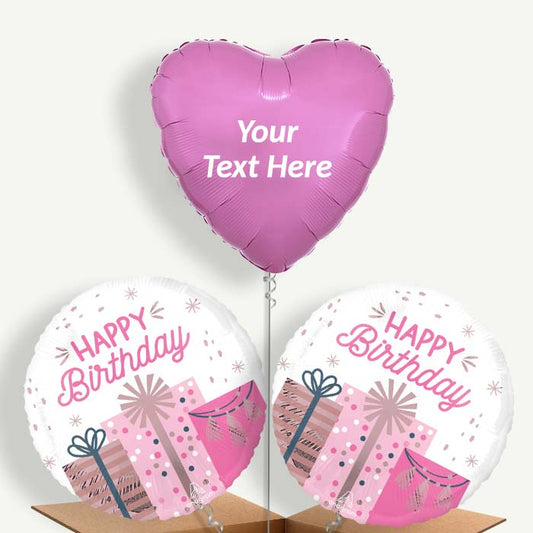 Personalisable Pastel Presents Birthday Helium Balloons | Party Save Smile