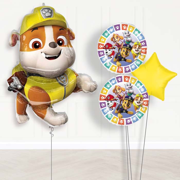 Rubble Helium Balloon Bouquet Delivered-Giant Balloon + 2 Themed Balloons + 1 Plain Balloon 