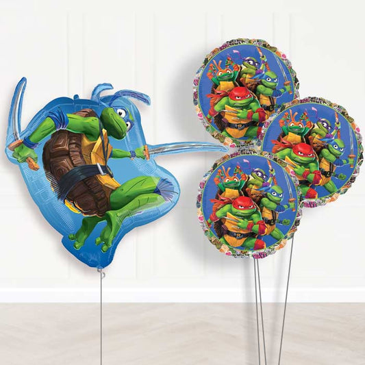 Teenage Mutant Ninja Turtles Balloon Bouquet Delivery - 1 x Giant Balloon with Themed Bouquet | Party Save Smile