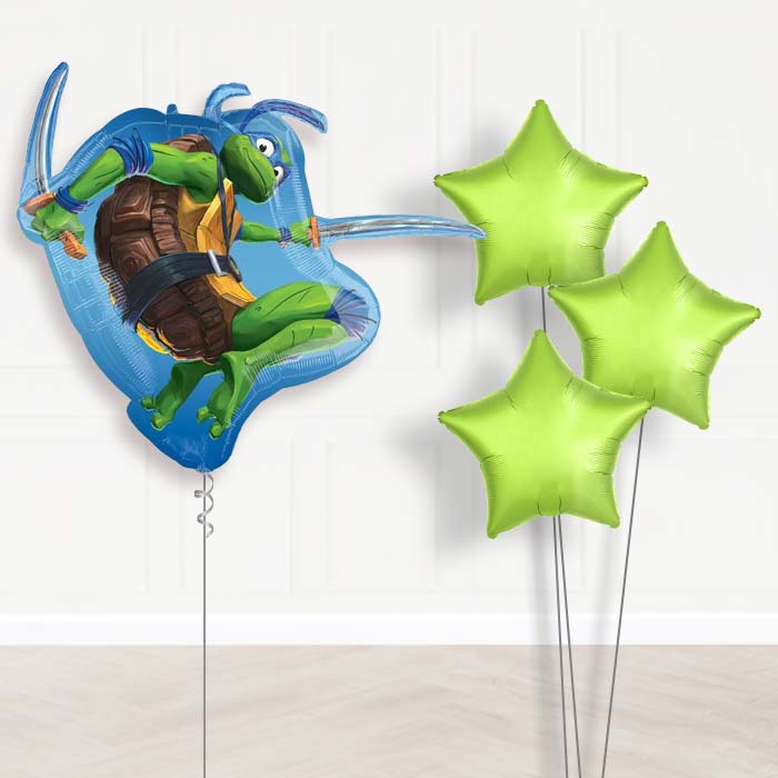 Teenage Mutant Ninja Turtles Balloon Bouquet Delivery - 1 x Giant Balloon with Plain Bouquet | Party Save Smile