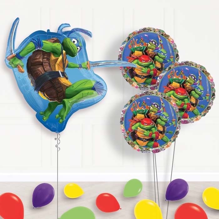 Teenage Mutant Ninja Turtles Balloon Bouquet Delivery - 1 x Giant Balloon with Themed Bouquet and Latex | Party Save Smile