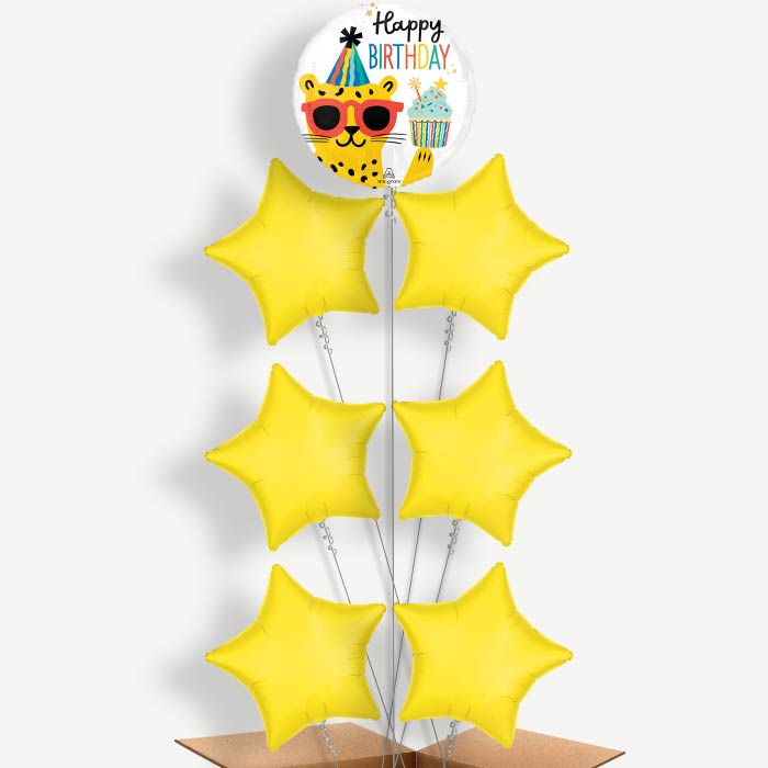 Cheetah Party Animal Birthday Helium Balloon Arrangement | Party Save Smile
