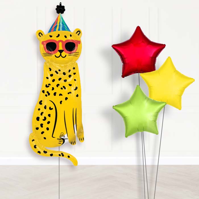 Giant Cheetah Shaped Balloon Bouquet Delivery - Plain Bouquet | Party Save Smile