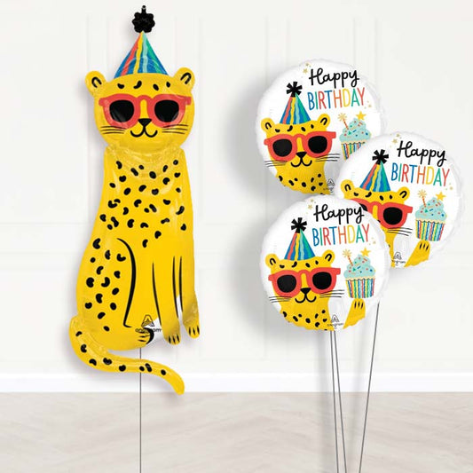 Giant Cheetah Shaped Balloon Bouquet Delivery - Themed Bouquet | Party Save Smile