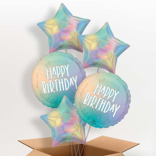 Pastel Dream Happy Birthday Helium Balloon in a Box - 5 Balloons | Party Save Smile