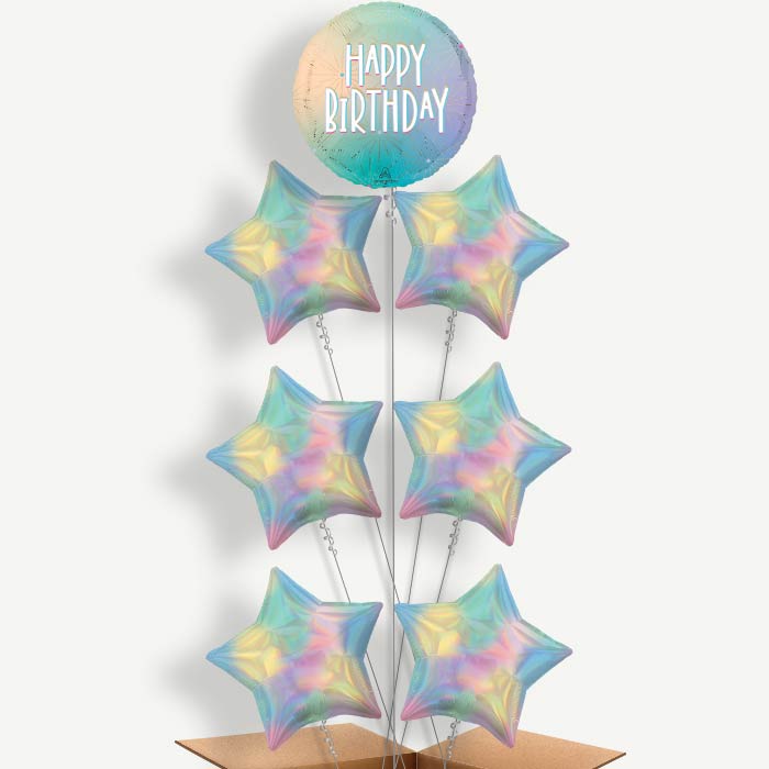 Pastel Dream Happy Birthday Helium Balloon Arrangement | Party Save Smile