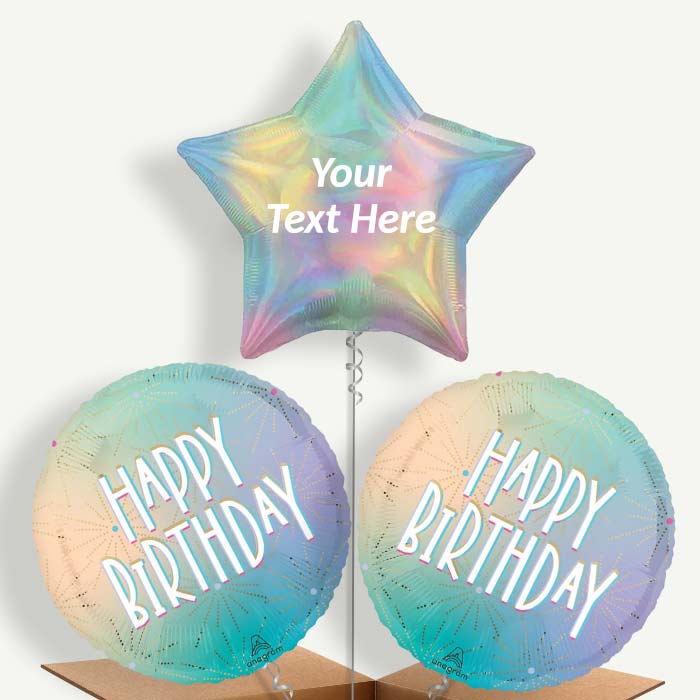 Personalisable Pastel Dream Happy Birthday Helium Balloons | Party Save Smile