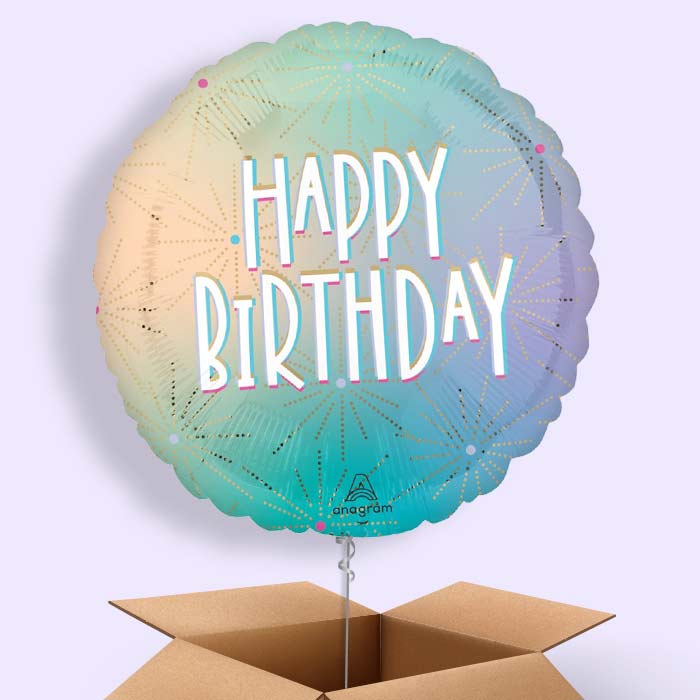 Pastel Dream Happy Birthday Helium Balloon in a Box - 1 Balloon | Party Save Smile