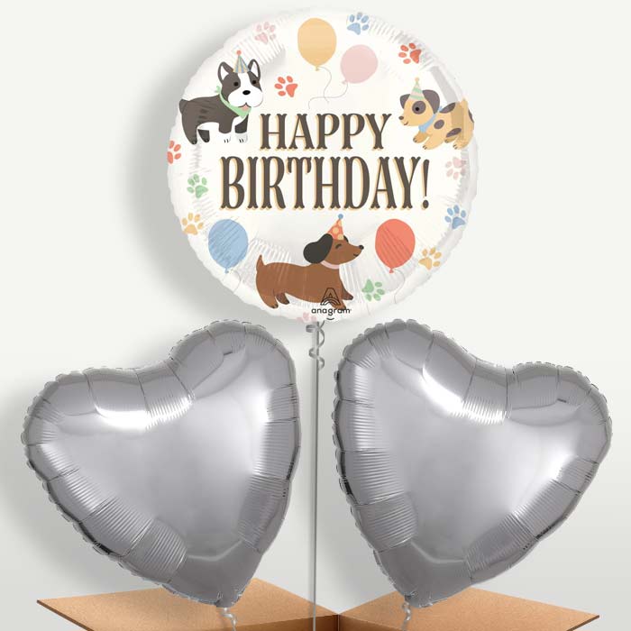 Dog Happy Birthday Bunch of Balloons inflated with Helium | Party Save Smile
