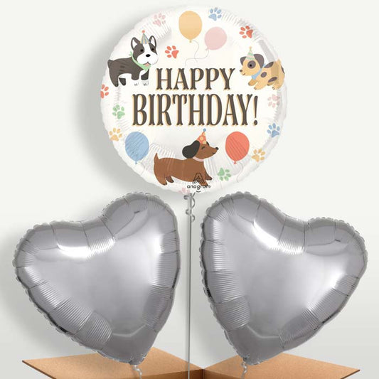 Dog Happy Birthday Bunch of Balloons inflated with Helium | Party Save Smile
