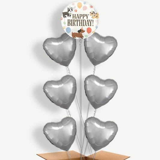 Dog Happy Birthday Balloon Arrangement Inflated with Helium | Party Save Smile