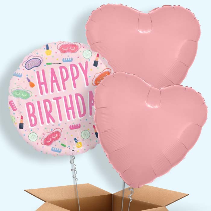 Spa Happy Birthday Helium Balloon in a Box - 3 Balloons | Party Save Smile
