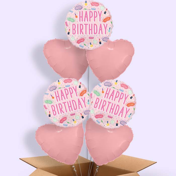 Spa Happy Birthday Helium Balloon in a Box - 7 Balloons | Party Save Smile