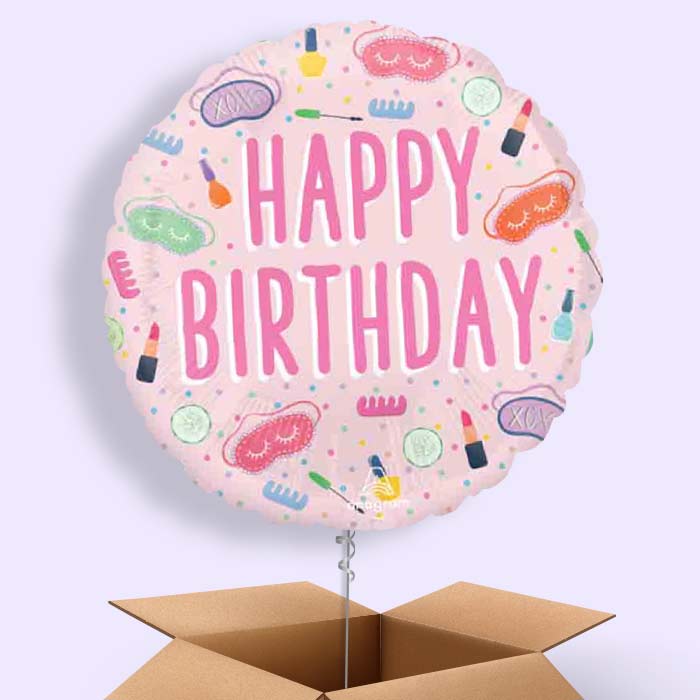 Spa Happy Birthday Helium Balloon in a Box - 1 Balloon | Party Save Smile