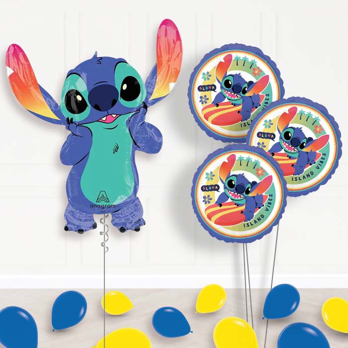 Giant Stitch Shaped Balloon Bouquet Delivery - 1 x Giant Balloon with Themed Bouquet and Latex | Party Save Smile