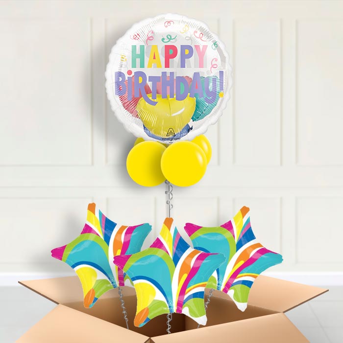 Pastel Confetti Insiders Birthday Helium Balloon in a Box - Insider Balloon with 3 Balloons | Party Save Smile